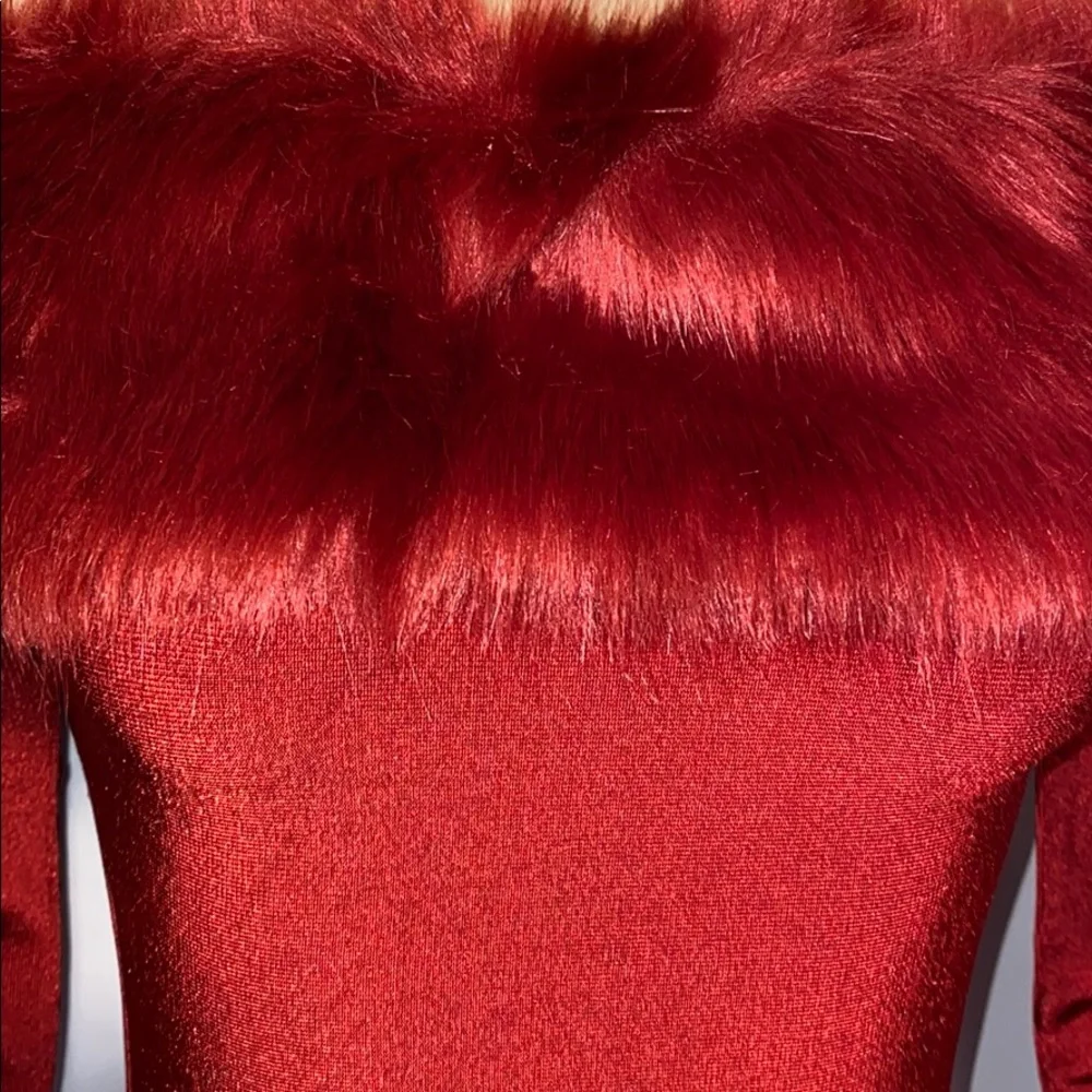 💥Host Pick!🔥Couture Red Dress🎄 - Picture 3 of 5